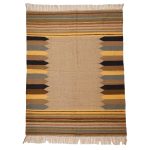 El Dokuma Yün Kilim 148x208 cm | Krem | Sanatsal Tasarım_17727719