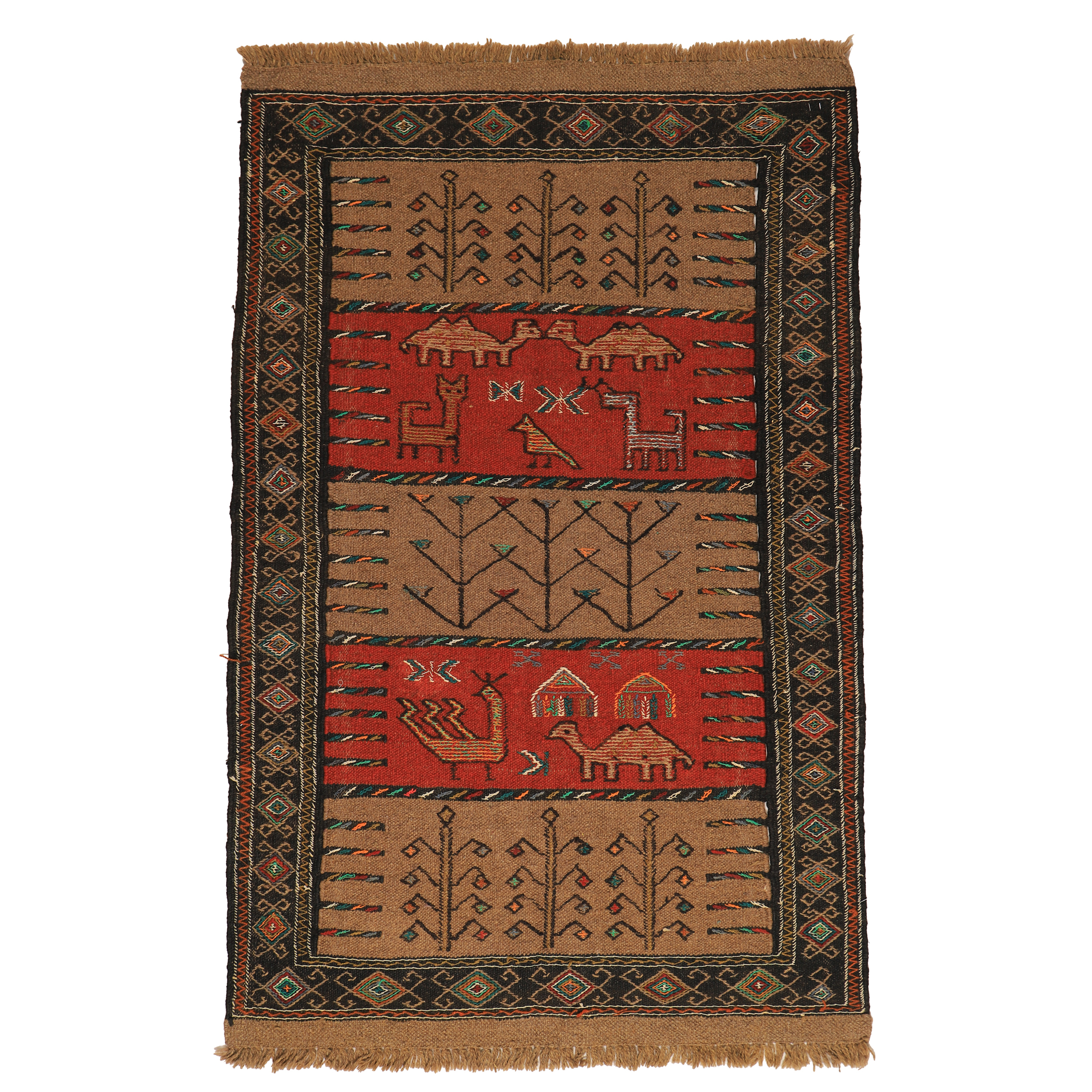 El Dokuma Yün Kilim 111x180 cm | Kahverengi | Elit Tasarım El Dokuma Yün Kilim 111x180 cm | Kahverengi | Elit Tasarım_18572876