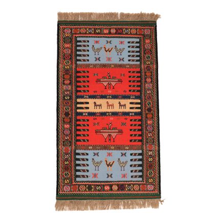 El Dokuma Yün Kilim 99x187 cm | Rengarenk | Sanatsal Tasarım_18965494