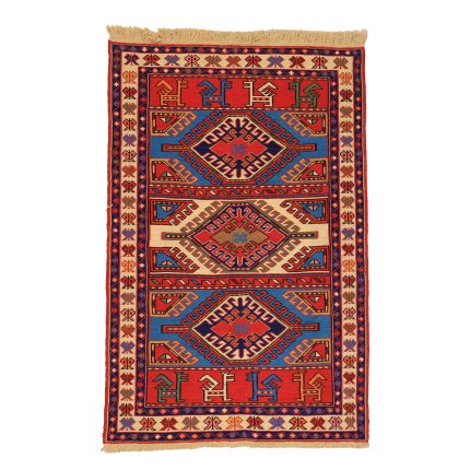 El Dokuma Yün Kilim 104x162 cm | Kırmızı | Premium_20122104