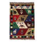 El Dokuma Yün Kilim 118x83 cm | Rengarenk | Zarif Stil_21138798