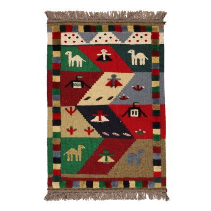 El Dokuma Yün Kilim 123x81 cm | Rengarenk | Sanatsal Tasarım_21227251