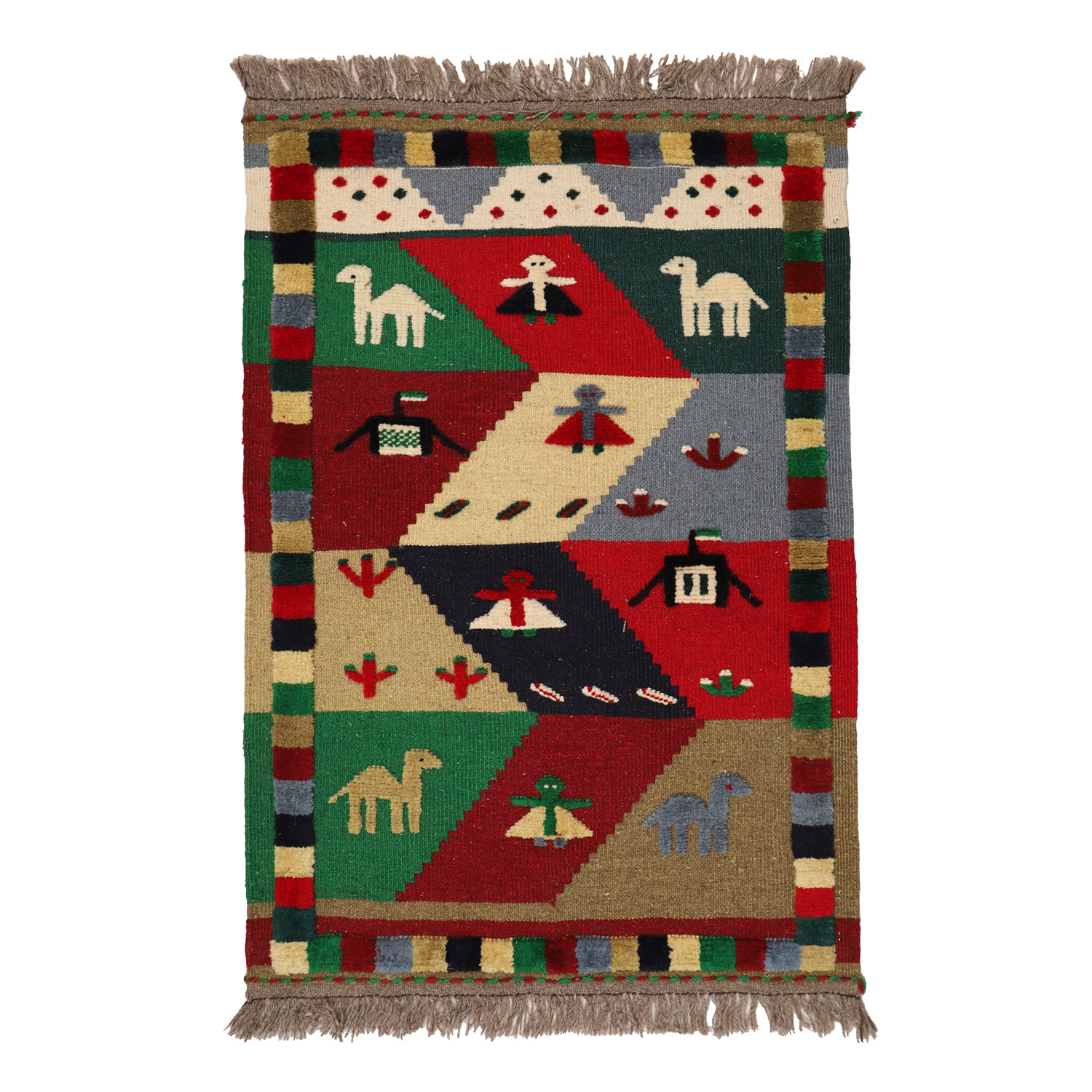 El Dokuma Yün Kilim 123x81 cm | Rengarenk | Sanatsal Tasarım El Dokuma Yün Kilim 123x81 cm | Rengarenk | Sanatsal Tasarım_21227251