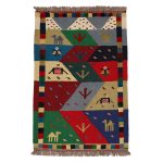 El Dokuma Yün Kilim 152x103 cm | Rengarenk | Sanatsal Tasarım_21262176