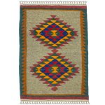 El Dokuma Yün Kilim 135x87 cm | Rengarenk | Dekoratif Kilim_21284227