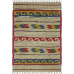 El Dokuma Yün Kilim 148x98 cm | Rengarenk | Sanatsal Tasarım_21284257