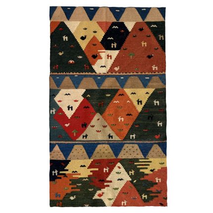 El Dokuma Yün Kilim 145x95 cm | Lacivert | Modern Dokunuş_21375798