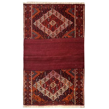 El Dokuma Pamuk ve yün karışımı Kilim 188x101 cm | Mor | Elit Tasarım_21426187