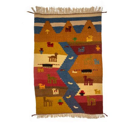 El Dokuma Yün Kilim  cm | Rengarenk | Premium_2558973