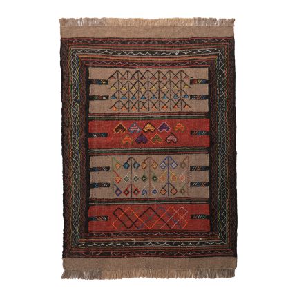 El Dokuma Yün Kilim 107x166 cm | Kahverengi | Sanatsal Tasarım_9970784